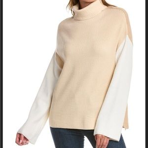 Colorblock turtleneck sweater